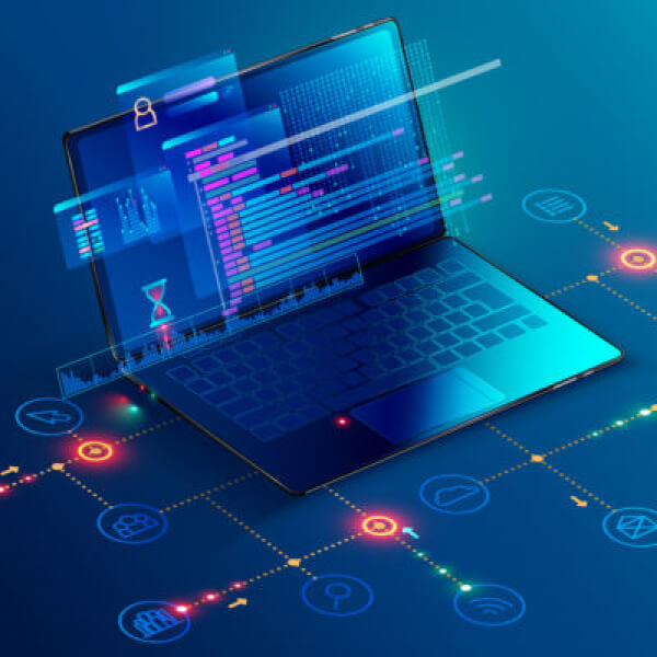 Close up of a person typing on a keyboard to learn more about Carbonite auto backup.